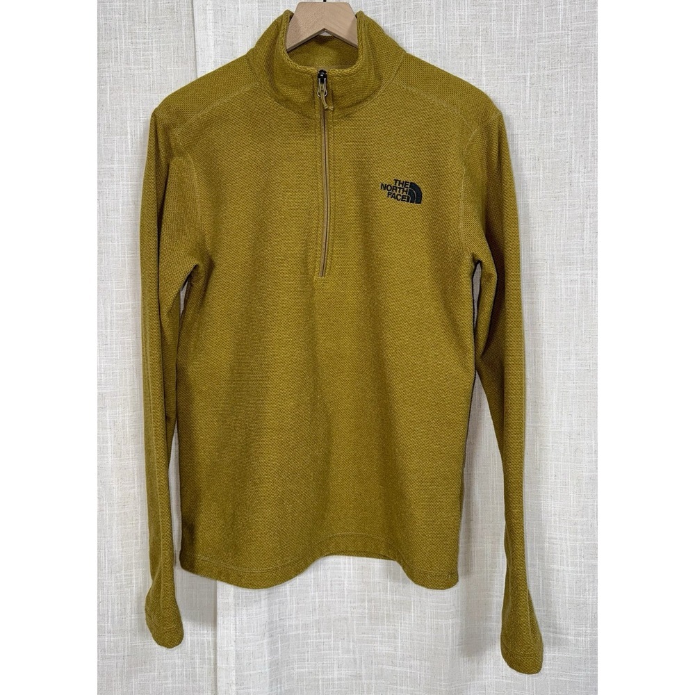 North Face‎ Men's Textured Cap Rock 1/4 Zip Pullover Tan Outdoors Size Small